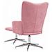 Lusso Casadino -  Poltrona Relax Con Poggiapiedi Rosa In Velluto - Foto miniatura 4