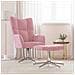 Lusso Casadino -  Poltrona Relax Con Poggiapiedi Rosa In Velluto - Foto miniatura 8
