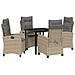 Set da Pranzo per Giardino 5 pcs Beige polyrattan - Foto miniatura 1