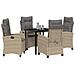 Set da Pranzo per Giardino 5 pcs Beige polyrattan - Foto miniatura 3