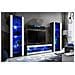 Komodee, Set di mobili porta TV Tivoli Grande RTV, Nero Bianco, LED Blu, Larghezza 250 cm x Altezza 159 cm x Profondità 35 cm, Per soggiorno, Camera da letto - Foto miniatura 2