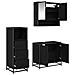 Set di mobili per il bagno 3 pcs Rovere Nero Legno multistrato - Foto miniatura 5