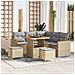Set Divano da Giardino con cuscino 8 pcs Beige Poly Rattan - Foto miniatura 2