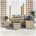 Set Divano da Giardino con cuscino 8 pcs Beige Poly Rattan - Foto miniatura 3