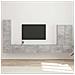 Set di Mobiletto da TV a Parete 6 pcs Grigio cemento - Foto miniatura 2