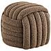 Pouf Napier In Tessuto Marrone Con Design Annodato 48×48×43 Cm - Foto miniatura 1