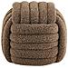 Pouf Napier In Tessuto Marrone Con Design Annodato 48×48×43 Cm - Foto miniatura 2