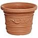 Vaso Tondo In Plastica Festonato 80xh60cm Terracotta Per Piante E Fiori Prestige - Foto miniatura 1