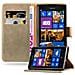 Custodia Compatibile Con Nokia Lumia 925 In Marrone Cappuccino - Coperchio Protettiva Con Chiusura Magnetica, Funzione Stand E Tasca Per Le Carte - Foto miniatura 4
