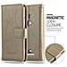 Custodia Compatibile Con Nokia Lumia 925 In Marrone Cappuccino - Coperchio Protettiva Con Chiusura Magnetica, Funzione Stand E Tasca Per Le Carte - Foto miniatura 5