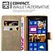 Custodia Compatibile Con Nokia Lumia 925 In Marrone Cappuccino - Coperchio Protettiva Con Chiusura Magnetica, Funzione Stand E Tasca Per Le Carte - Foto miniatura 6