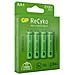 1x4 GP ReCyko+ NiMH Battery AA 2100mAH, ready to use, NEW - Foto miniatura 2