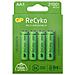 1x4 GP ReCyko+ NiMH Battery AA 2100mAH, ready to use, NEW - Foto miniatura 1
