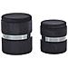 Set Di 2 Pouf Portaoggetti In Velluto Nero Doris - Foto miniatura 1
