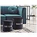 Set Di 2 Pouf Portaoggetti In Velluto Nero Doris - Foto miniatura 3
