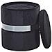 Set Di 2 Pouf Portaoggetti In Velluto Nero Doris - Foto miniatura 7
