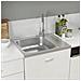Lavello da Cucina con Scarico Argento 600x500x155 mm Acciaio - Foto miniatura 4