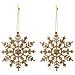 Jja - 2 Decorazioni Da Appendere Fiocchi Di Neve Dorati - Foto miniatura 1