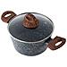 Granite Casseruola Alta Induzione, 28cm, 6,1 Litri, Coperchio In Vetro, Antiaderente Grigio - Foto miniatura 3