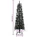 Albero Di Natale Artificiale Sottile Con Base Verde 150 Cm Pvc - Foto miniatura 6