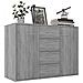 Credenza Grigio Sonoma 88x30x65 Cm In Legno Multistrato - Foto miniatura 3