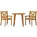 Set Mobili Da Pranzo Per Giardino 3 Pz Legno Massello Di Acacia - Foto miniatura 3