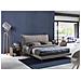 Letto Matrimoniale Anika, Letto Fisso Con Rivestimento E Testata In Tessuto, 100% Made In Italy, Apertura Frontale, Adatto Per Materasso Cm 160x190, Grigio - Foto miniatura 1