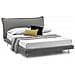 Letto Matrimoniale Anika, Letto Fisso Con Rivestimento E Testata In Tessuto, 100% Made In Italy, Apertura Frontale, Adatto Per Materasso Cm 160x190, Grigio - Foto miniatura 3