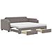Divano Letto Estraibile Con Cassetti Tortora 100x200 Cm Tessuto - Foto miniatura 1