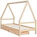 Giroletto Bambini Con Cassetti 80x200 Cm Legno Massello Di Pino - Foto miniatura 3