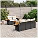 Set Divano da Giardino 6 pz con Cuscini Nero in Polyrattan - Foto miniatura 8