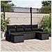 Set Divano Da Giardino 6 Pz Con Cuscini Nero In Polyrattan - Foto miniatura 1