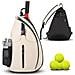 Borsa Da Racchetta Da Badminton Impermeabile, Borsa Da Tennis A Tracolla Singola Beige - Foto miniatura 1
