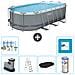Piscina Fuori Terra - Ovale - 549x274x122 Cm - Grigio - Include Accessori Coordinati Cb30 - Foto miniatura 1