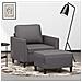 Poltrona con Poggiapiedi Grigio 60 cm in Similpelle - Foto miniatura 2