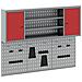 Set di armadietti e pannelli portautensili da 6 pezzi montati a muro in metallo rosso - Foto miniatura 1