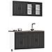 Set Mobili da Cucina 4 pz Kalmar Neri Legno Multistrato - Foto miniatura 2