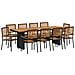 Set da Pranzo per Giardino 11 pcs Nero 240 x 90 x 75 cm - Foto miniatura 1