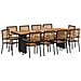 Set da Pranzo per Giardino 11 pcs Nero 240 x 90 x 75 cm - Foto miniatura 3