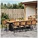 Set da Pranzo per Giardino 11 pcs Nero 240 x 90 x 75 cm - Foto miniatura 4