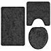 Tappeto da bagno 3 pcs Grigio scuro 50 x 50 cm Polipropilene - Foto miniatura 1