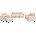 Set Divani 4 pz con Cuscini Beige in Tessuto Microfibra - Foto miniatura 1