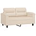 Set Divani 4 pz con Cuscini Beige in Tessuto Microfibra - Foto miniatura 4