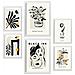 Set Di 6 Stampe Artistiche E Astratte Orientali Con Inchiostro Nero Per L'interior Design A3 & A4 Cornice Bianca - Foto miniatura 1