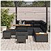 Set Divano da Giardino con cuscino 8 pcs Nero Poly Rattan - Foto miniatura 3
