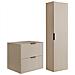 | Set di mobili da bagno - Beige Mat - Cachemire | 60/57/46 cm & 35/136/27 cm | Mobili sottolavabo, mobili da bagno, armadio alto, mobile da bagno - Foto miniatura 1