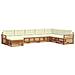 Set divani 8 pcs Naturale e Crema Legno di Acacia Massello - Foto miniatura 1