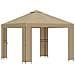 Gazebo 3 x 3 m Beige Poliestere e Acciaio 190 gsm - Foto miniatura 1