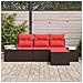 Set di divani con cuscino 4 pcs Marrone Rattan in Polipropilene - Foto miniatura 3