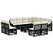 Set Divano da Giardino 12 pz Nero e Bianco Crema polyrattan - Foto miniatura 1